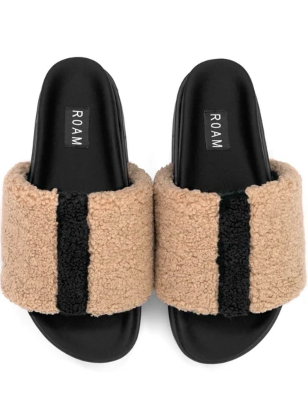 Roam FUZZY STRIPE STACK BEIGE & BLACK size 6 New